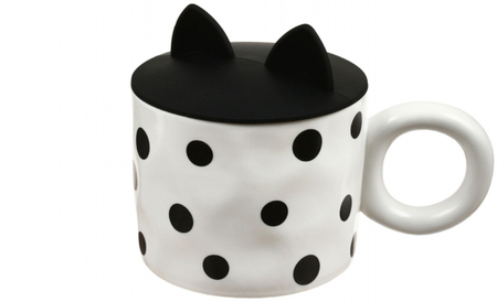 Кружка керамическая с силиконовой крышкой Mug, 400 мл, 100*80 мм, «Минимализм»