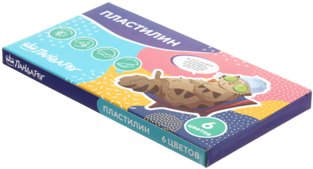 Пластилин «ПандаРог. Творческие котики», 6 цветов, 120 г, со стекой