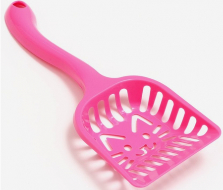 Совок фигурный с эргономичной ручкой «Кот», 28*10 см, розовый