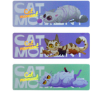 Закладки пластиковые для книг Meshu, 3 шт., 45×135 мм, Сat Moment