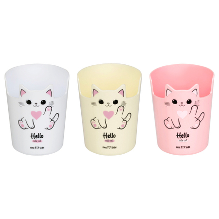 Стакан для канцелярских принадлежностей Meshu, 85*105 мм, Meow, ассорти