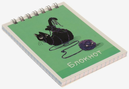 Блокнот на гребне «Уголек», 40 л., клетка, ассорти (цена за 1 шт.)