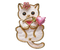 Брошь «Кошка» Sima-Land, 3,5*2*1,5 см, «С розой», бело-розовая с золотистым