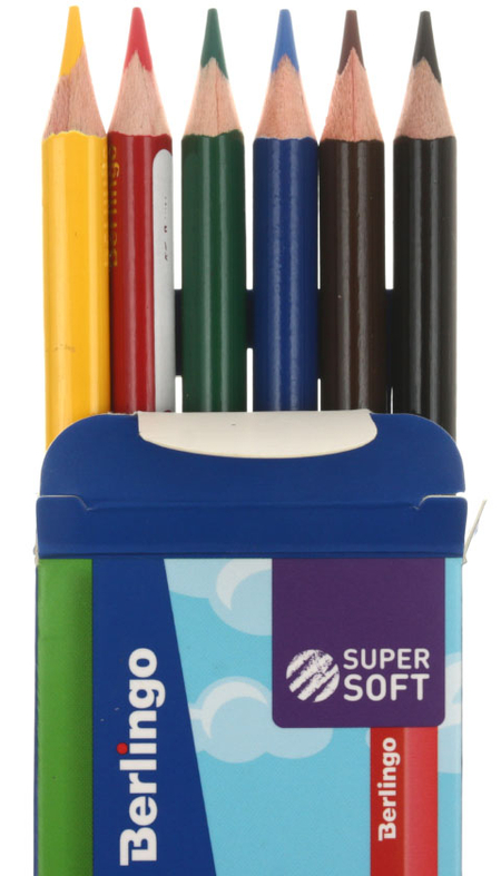 Карандаши цветные Berlingo SuperSoft «Жил-был кот», 6 цветов, длина 175 мм