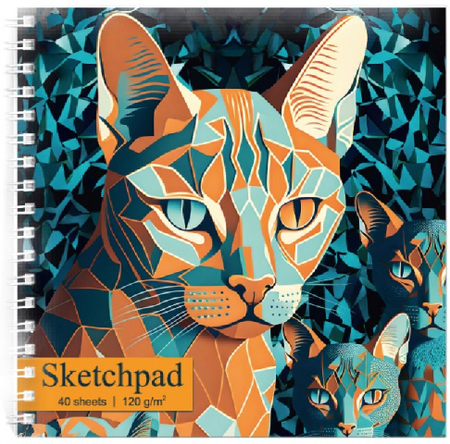 Скетчбук-альбом на гребне Seventeen, 40 л., «Оранжевый кот» Скетчбук-альбом на гребне Seventeen, 40 л., «Оранжевый кот»