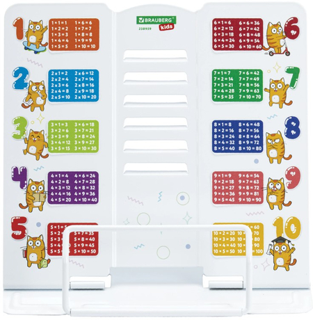 Подставка для книг металлическая фигурная Brauberg Kids, 190*200 мм, «Кот-Энтузиаст» (с таблицей умножения) Подставка для книг металлическая фигурная Brauberg Kids, 190*200 мм, «Кот-Энтузиаст» (с таблицей умножения)