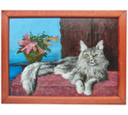 Картина «Кот» №2604 (Джонс А.С.), 17×24 см, холст, масло