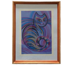 Картина «Апрельская кошка» (Губаревич И.В.), 30×21 см, бумага, цветные карандаши