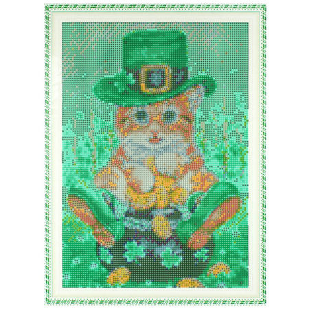 Набор для творчества «Алмазная мозаика» Darvish, 30*40 см, «Котёнок-лепрекон»