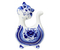 Сувенир фарфоровый «Кот Ватрушка» (гжель), высота 12 см, бело-синий