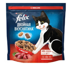 Корм сухой Purina Felix «Двойная вкуснятина» (для взрослых кошек), 1,3 кг, с мясом
