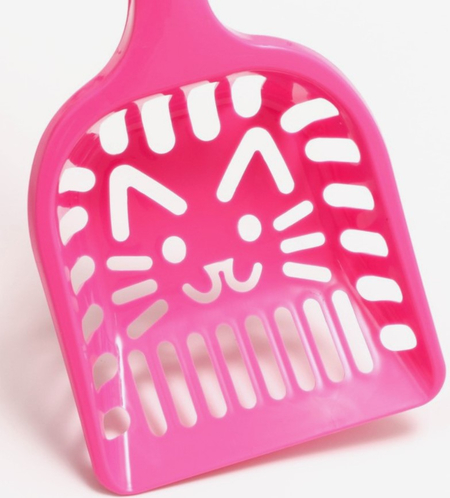 Совок фигурный с эргономичной ручкой «Кот», 28*10 см, розовый