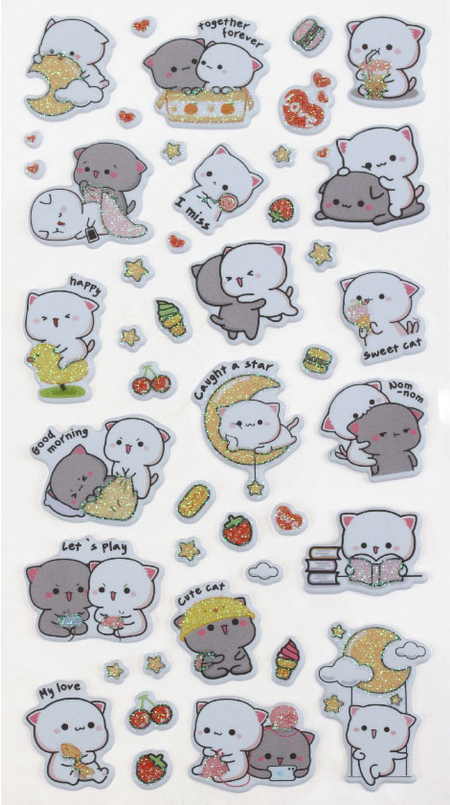 Наклейки объемные Meshu , 10*23 см, Cute Kittens