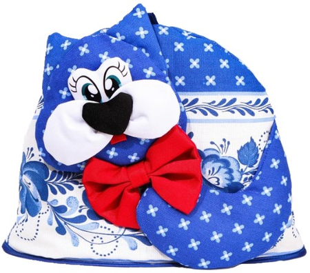 Накидка-грелка на чайник «Кот» (гжель), 31*42*4 см Накидка-грелка на чайник «Кот» (гжель), 31*42*4 см