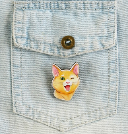 Значок деревянный «Рыжий кот», 2,6*3,5 см Значок деревянный «Рыжий кот», 2,6*3,5 см