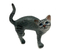 Фигурка фарфоровая №02, «Кот серый с полосатыми пятнами смотрит»