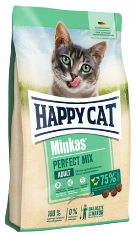 Корм сухой Happy Cat Minkas Perfect Mix (для взрослых кошек), 10 кг, домашняя птица, рыба и ягненок