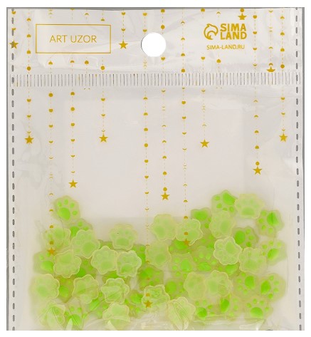 Декор для творчества пластиковый Sima-Land, «Лапка», зеленый, светится в темноте (акрил) Декор для творчества пластиковый Sima-Land, «Лапка», зеленый, светится в темноте (акрил)