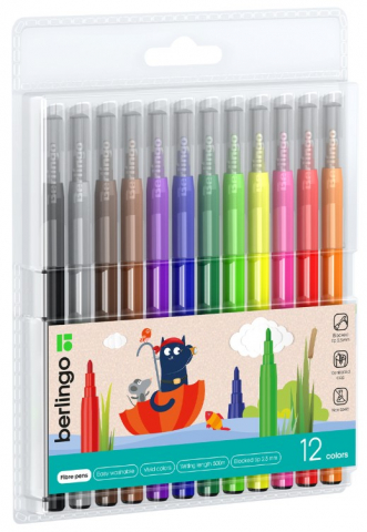 Фломастеры Berlingo «Жил-был кот», 12 цветов, толщина линии 1-2 мм, вентилируемый колпачок Фломастеры Berlingo «Жил-был кот», 12 цветов, толщина линии 1-2 мм, вентилируемый колпачок