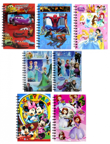 Книжка записная детская на гребне (А5), 150*210 мм, 60 л., линия, ассорти