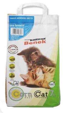 Наполнитель кукурузный Super Benek Corn Cat, 7 л, «Морской бриз»