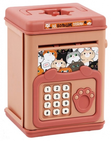 Копилка-сейф пластиковая Sima-Land, 15,5*11*10 см, «Котики»