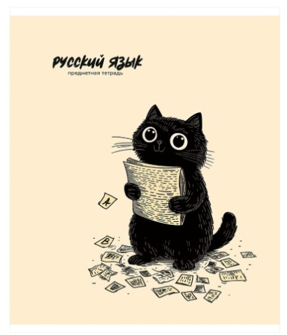 Тетрадь предметная А5, 48 л. на скобе Bad Cat 165×205 мм, линия, «Русский язык»