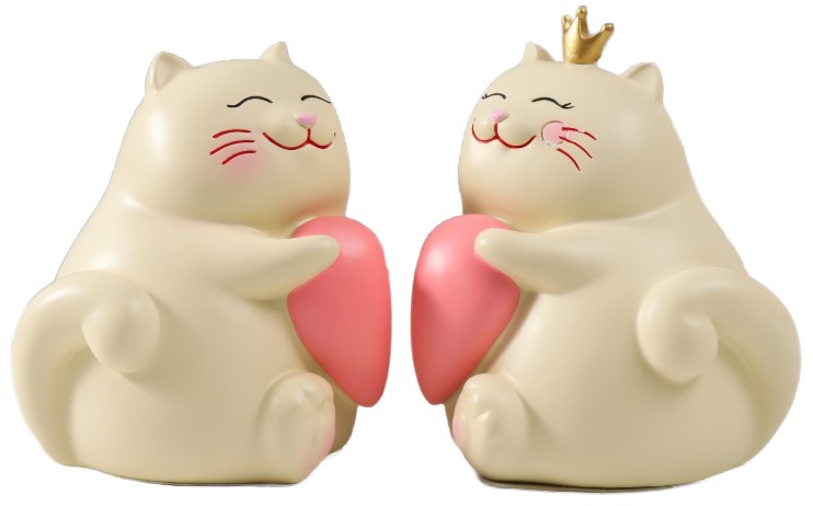 Держатель-подставка для книг полистоун Sima-Land 9×11×12,5 см, «Котики с сердечком»