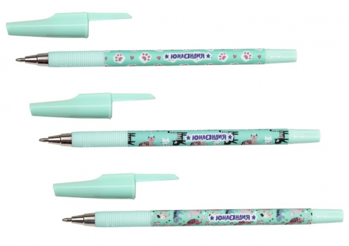 Ручка шариковая «Юнландия» Soft Touch Print Glamour Cat, корпус ассорти, стержень синий Ручка шариковая «Юнландия» Soft Touch Print Glamour Cat, корпус ассорти, стержень синий