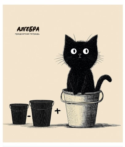 Тетрадь предметная А5, 48 л. на скобе Bad Cat 165×205 мм, клетка, «Алгебра»