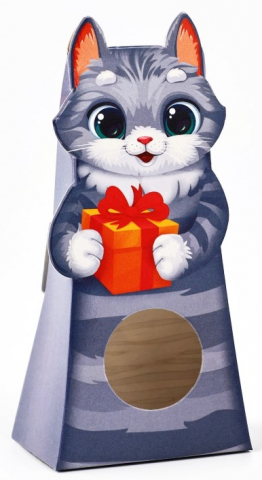 Коробка подарочная складная Sima-Land , 6*13*3,5 см, «Котёнок» (с окном)