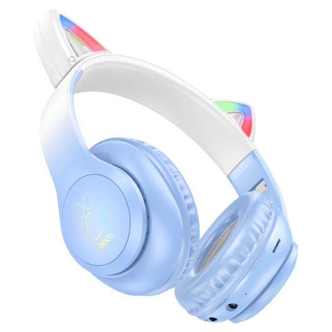 Наушники беспроводные Hoco W42 Cat Ears Crystal Blue