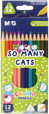 Карандаши цветные So Many Cats, 12 цветов, длина 175 мм