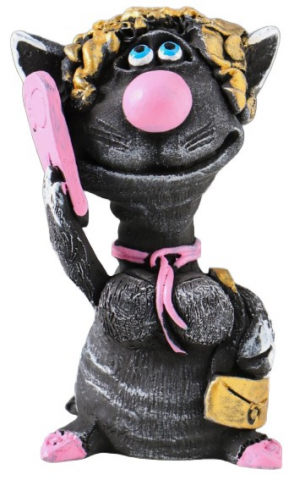 Сувенир полистоун Sima-Land 8,7×4,4×4,4 см, «Жена кота Романтика говорит по телефону»