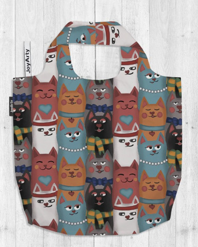 Сумка-авоська с фотопринтом Joy Textile, 46*64*7 см, «Колоритные котики»