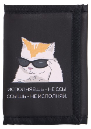 Кошелек текстильный на липучке Sima-Land 8×1×12 см, «Кот»