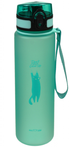 Бутылка для воды пластиковая Meshu 600 мл, Don't Give Up, зеленая Бутылка для воды пластиковая Meshu 600 мл, Don't Give Up, зеленая