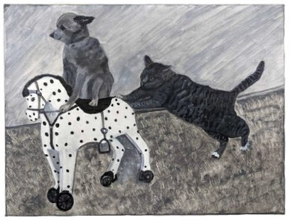 Картина «Кот и пес» (Броздецкая Е.П.), 30*40 см, холст, акрил