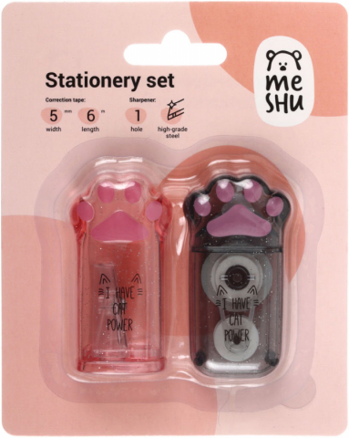 Набор канцелярских принадлежностей Meshu, 2 предмета, Say Meow Набор канцелярских принадлежностей Meshu, 2 предмета, Say Meow