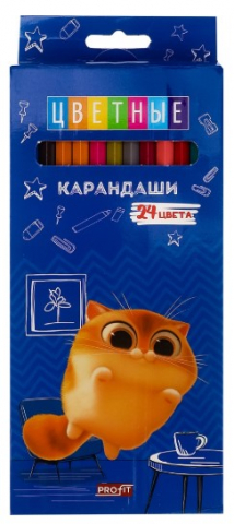 Карандаши цветные «Котенок Мяу» 24 цвета