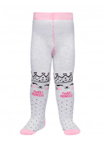 Колготки детские Sof-Tiki (махровые внутри) с рисунками, размер 80-86, светло-серые