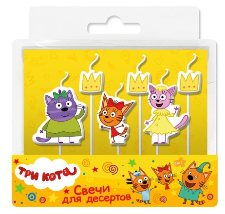Свеча для торта Sima-Land 5 шт., 7,5 см, «Три кота. Принцессы»