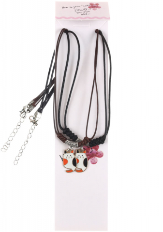 Кулоны «Неразлучники», 43 см, «Коты пятнистые», цветные в золоте Кулоны «Неразлучники», 43 см, «Коты пятнистые», цветные в золоте