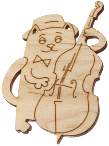 Заготовка для творчества деревянная «Подвеска» Mr. Carving «Кот с контрабасом»