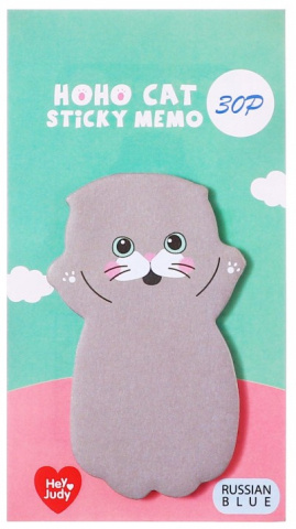 Блок бумаг для записей I'm A Milk Cat 35×70 мм, 30 л., «Серый котик»