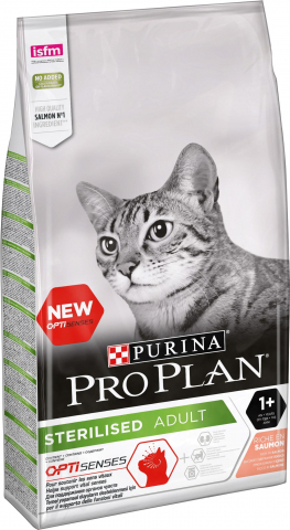 Корм сухой Purina Pro Plan Sterilised (для взрослых кошек кастрированных и стерилизованных с чувствительным пищеварением) 400 г, «Лосось»