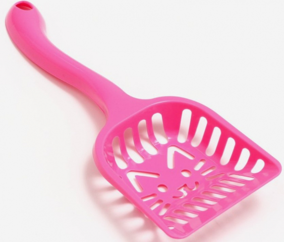 Совок фигурный с эргономичной ручкой «Кот» 28×10 см, розовый