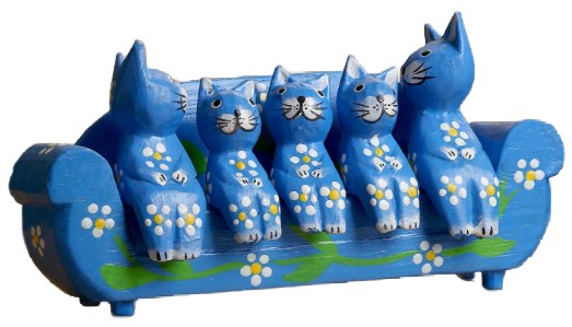 Сувенир деревянный Sima-Land 20×5×10 см, «Кошачье семейство», синий