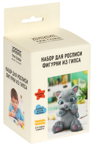 Набор для росписи из гипса «Три совы», высота 8,5 см, «Котенок», 5+ Набор для росписи из гипса «Три совы», высота 8,5 см, «Котенок», 5+