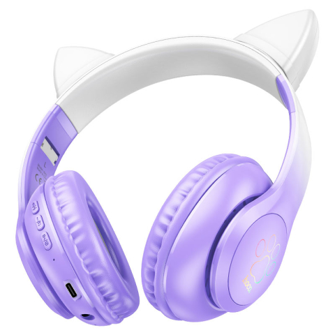 Наушники беспроводные Hoco W42 Cat Ears Purple Grape